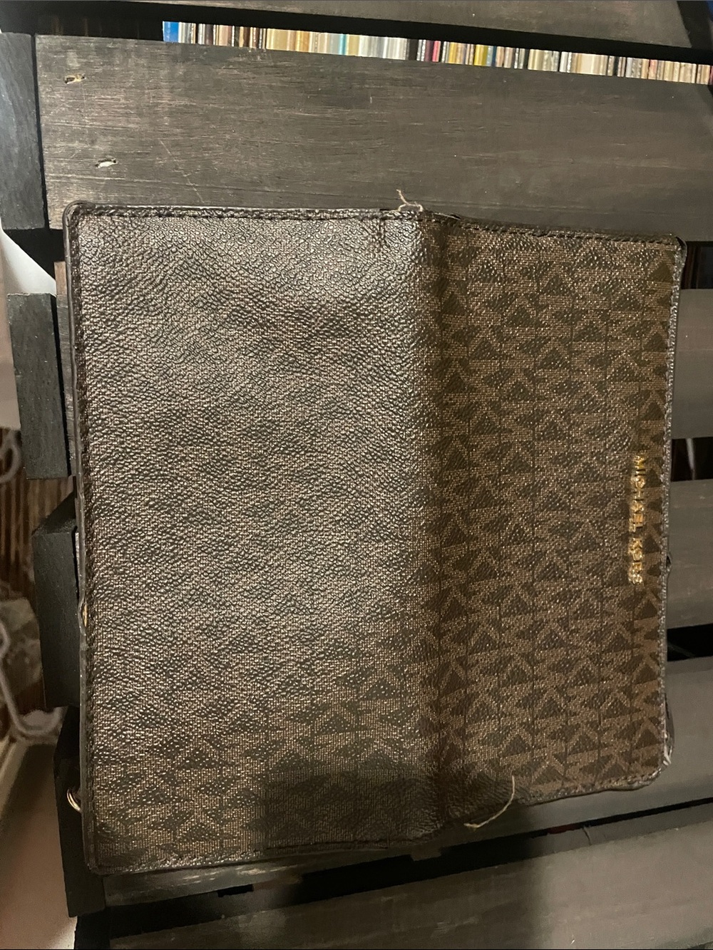 Michael Kors Brown Logo Bifold Wallet with Gold Lettering